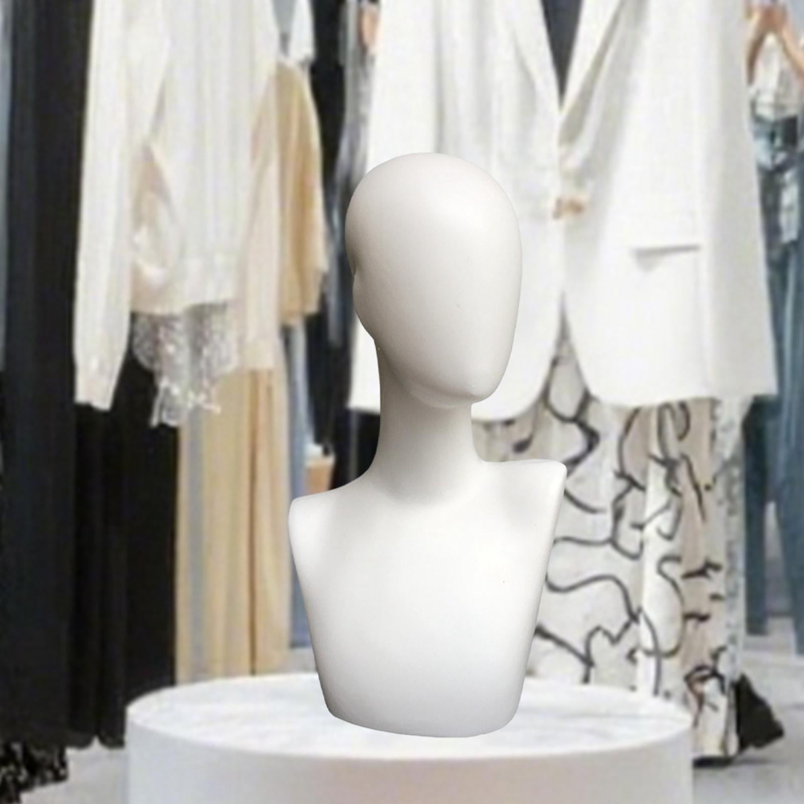 Serenable Mannequin Head Model Multipurpose Manikin Head Display Styling Wig Holder Wig Stand for Headset Headdress Jewelry Scarves Hat High Low Shoulders