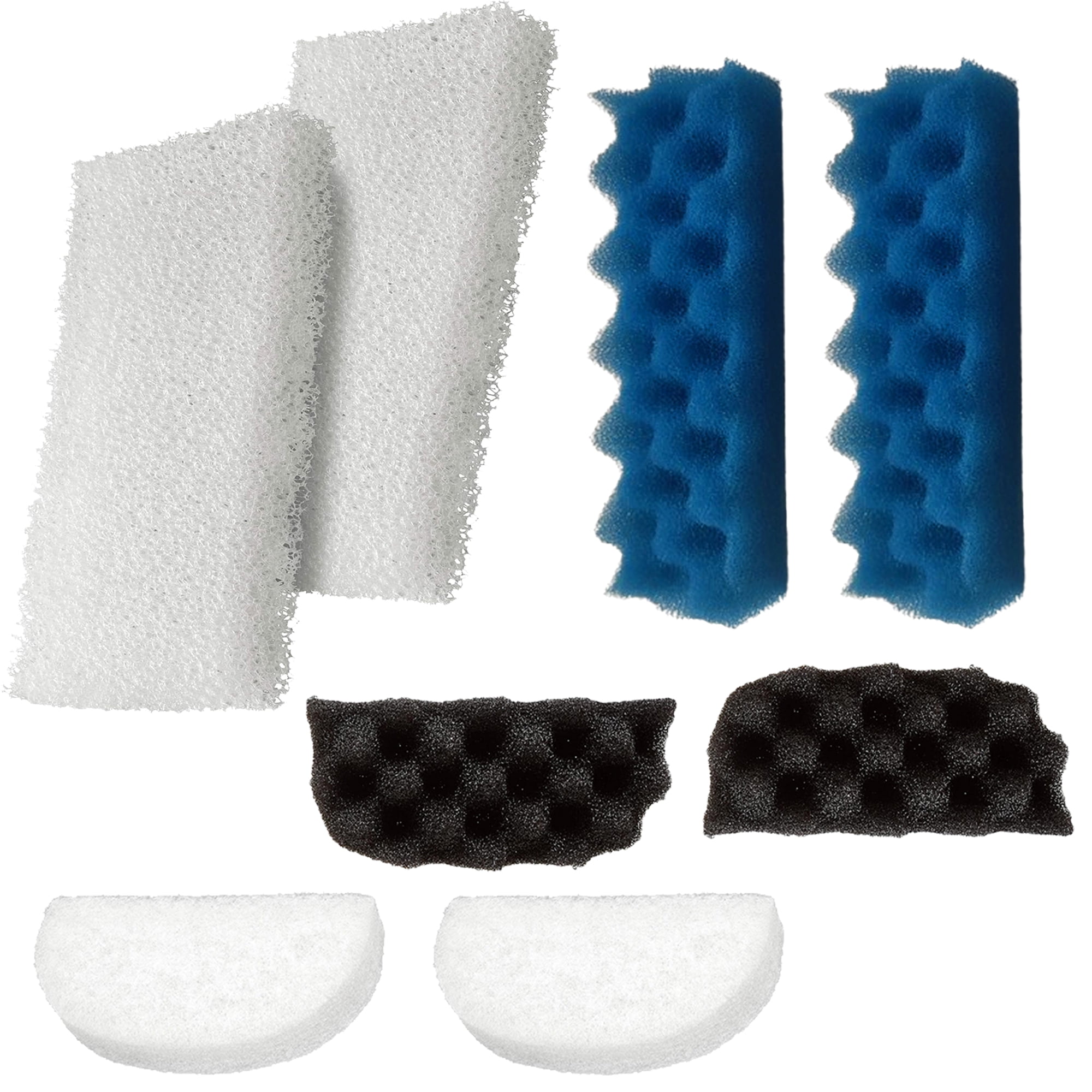 Qzbhct 4 Pcs Black Bio-Foam, 6 Blue Foam Max Filter, 6 Fine Filter Pad, 6 White Foam Filters Kit for Fluval 206/207 Canister Filtration Systems