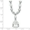 thumbnail image 4 of Sterling Silver Cheryl M Rhodium-Plated Pear Cz Necklace (17 X 13) Made In China qcm116-17, 4 of 5