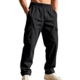 thumbnail image 5 of Men's Cargo Slacks Drawstring Elastic Waist Outdoor Hiking Trousers Relaxed Fit Straight Leg Pull on Sweatpants, 5 of 7