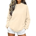 thumbnail image 3 of Brqkzdu Women Mock Neck Sweatshirt Drop Long Sleeve Casual Oversized Sweatshirts Fall Lightweight Loose Fit Comfy Pullover Sweatshirt, 3 of 10