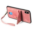 thumbnail image 7 of Nalacover for iPhone X / XS, Slim Case Wallet with Credit Card Holder, Back Flip Premium Leather Magnetic Clasp Kickstand Wirst Hand Strap Shockproof Cover For iPhone X / XS, Pink, 7 of 7