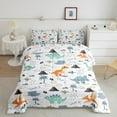thumbnail image 2 of Manfei Cartoon Dinosaur 3pcs King Size Comforter Sets,Woodland Animal Bedding Comforter Set,Kawaii Wildlife Bedding Set,Ultra Soft Cute Bedroom Decoration,Reversible, 2 of 8