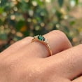 thumbnail image 4 of vylahjewellery Green Moissanite Engagement Promise Ring for Women 14K Vermeil Yellow Gold with Round Diamond Side Stone Anniversary Wedding Jewelry Gift, 4 of 11