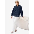 thumbnail image 6 of Ellos Women's Eyelet Button Front Shirt With Blouson Sleeves, 6 of 6