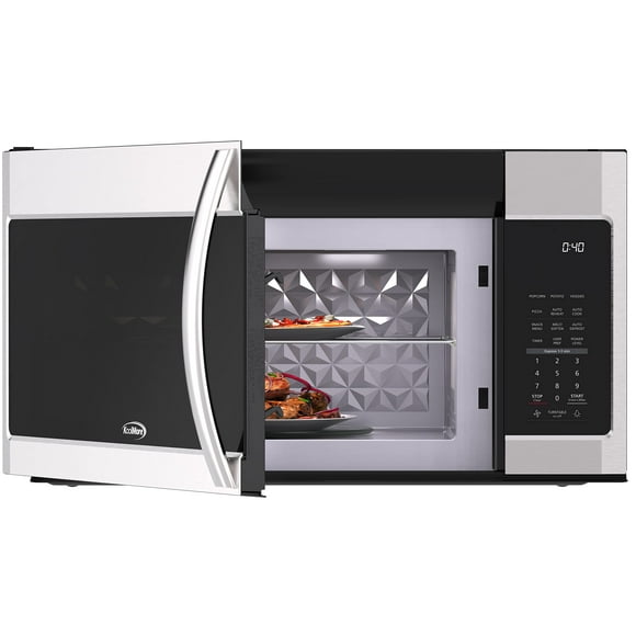 KoolMore KM-MOT-2SS Lámpara para horno microondas y campana de ventilación de recirculación de 300 CFM, menús de cocción automática, función de recalentamiento, 11 niveles de potencia, temporizador y