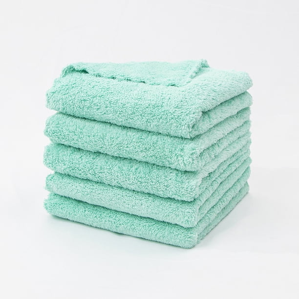 Namzi 10 paños de cocina verdes, sin olor, reutilizables, de 30 x 30 cm, de forro polar coral superabsorbente, antiadherentes, lavables y de secado rápido.