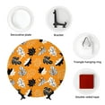 thumbnail image 4 of Kdxio Bold Black and White Leaves Orange Bone China Decorative Plate Ceramic Decorative Plate for Home Office Wall Stand Decorative Plates for Home Bedroom-8in, 4 of 6