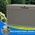 thumbnail image 6 of Dextrus 60 Gallon Outdoor Resin Deck Box,Weatherproof&Lockable Rattan Storage Box with Handles for Garden Patio,Light Brown, 6 of 10