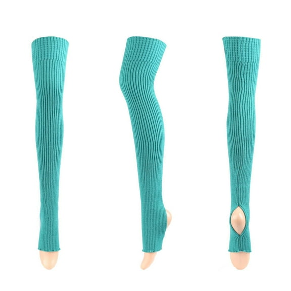 SCSAlgin Fall Winter Women Pure Color Yoga Warm Wool Leg Warmers With Extended Knees And Feet Piled