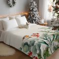 thumbnail image 2 of Throw Blanket Fleece Throw Blanket 40x50in, Christmas Eucalyptus Leaves Berry Pinecone Bird Soft Lightweight Bed Blankets Retro Linen Fuzzy Couch Blankets for All Season, 2 of 8