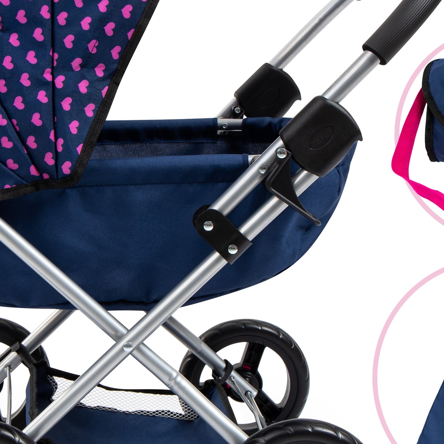 Bayer: 4-in-1 Toy Baby Doll Pram Stroller Cosy Set - Dolls Up to 18" (Blue/Purple) | Pretend | Dress up