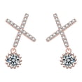 thumbnail image 5 of Xihbxyly Pendientes Elegantes, Impresionante Diseño de Letra X, Deslumbrante Brillo de Circonitas Cúbicas, Regalo de Graduación Perfecto, Ideal para Usar a Diario En Bodas, Banquetes, Accesorio de Mo, 5 of 5
