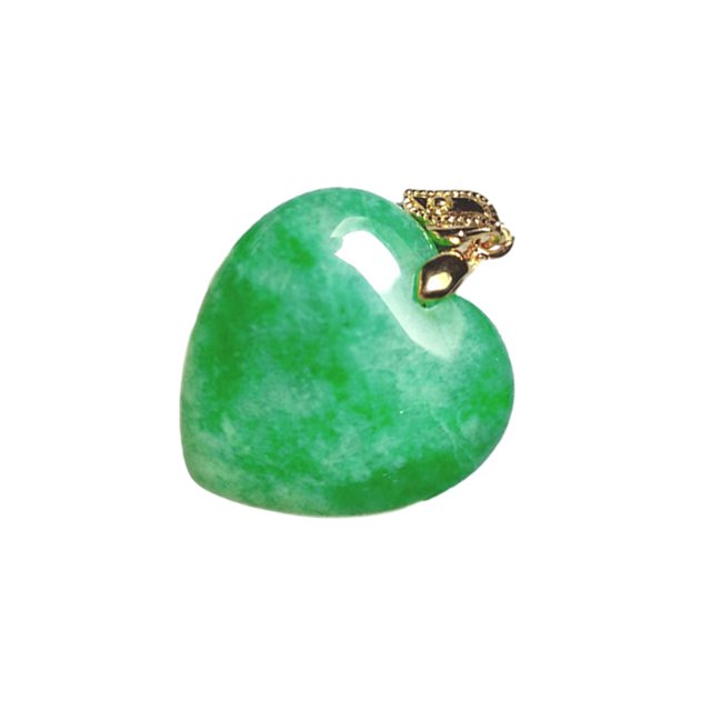 Jumpingount Hermoso y elegante colgante de collar de corazón de jade verde hecho con colgantes de collar de corazón de jade de jade Ropa, zapatos y accesorios Miscelánea oro