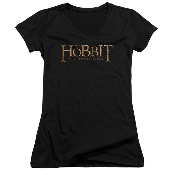 The Hobbit Logo Junior Women's V-Neck T-Shirt Black