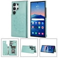 thumbnail image 4 of Dteck for Samsung S24 Ultra Case With Card Holder & Screen Protector,Women Flower Magnetic Back Flip Wallet Case Phone Case for Samsung Galaxy S24 Ultra 5G,Green, 4 of 8