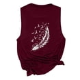 thumbnail image 4 of Staron Summer Tops for Women Printed Round Neck Sleeveless Casual Loose Tank Top with Pockets, Red S, 4 of 4