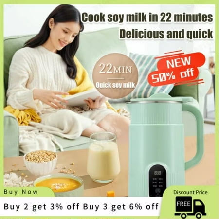 

Multifunctional 800ml Soy Milk Maker | Automatic Wall Breaking Machine | Free-filter Rice Paste Maker | Soya-Bean Milk Concentrate