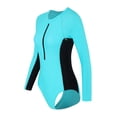 thumbnail image 4 of Women's One Piece Rashguard Swimsuit Zip Front Surfing Shirt Sun Protection, 4 of 6