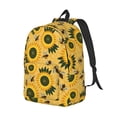 thumbnail image 2 of Daiia Bees and Sunflowers Vintage Canvas Backpack for Men and Women ,Hiking Backpack,Travel Laptop Bag for School,Large Capacity Backpack, 2 of 8