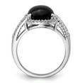 thumbnail image 2 of Sterling Silver Rhodium-plated Onyx and Diamond Ring QR5594, 2 of 5