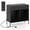 Black, variant on Costway Large Record Player Stand with Charging Station Storage Compartments & 2 Drawers Black