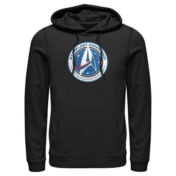 Men's Star Trek: Discovery Starfleet Command Badge  Pull Over Hoodie Black Medium