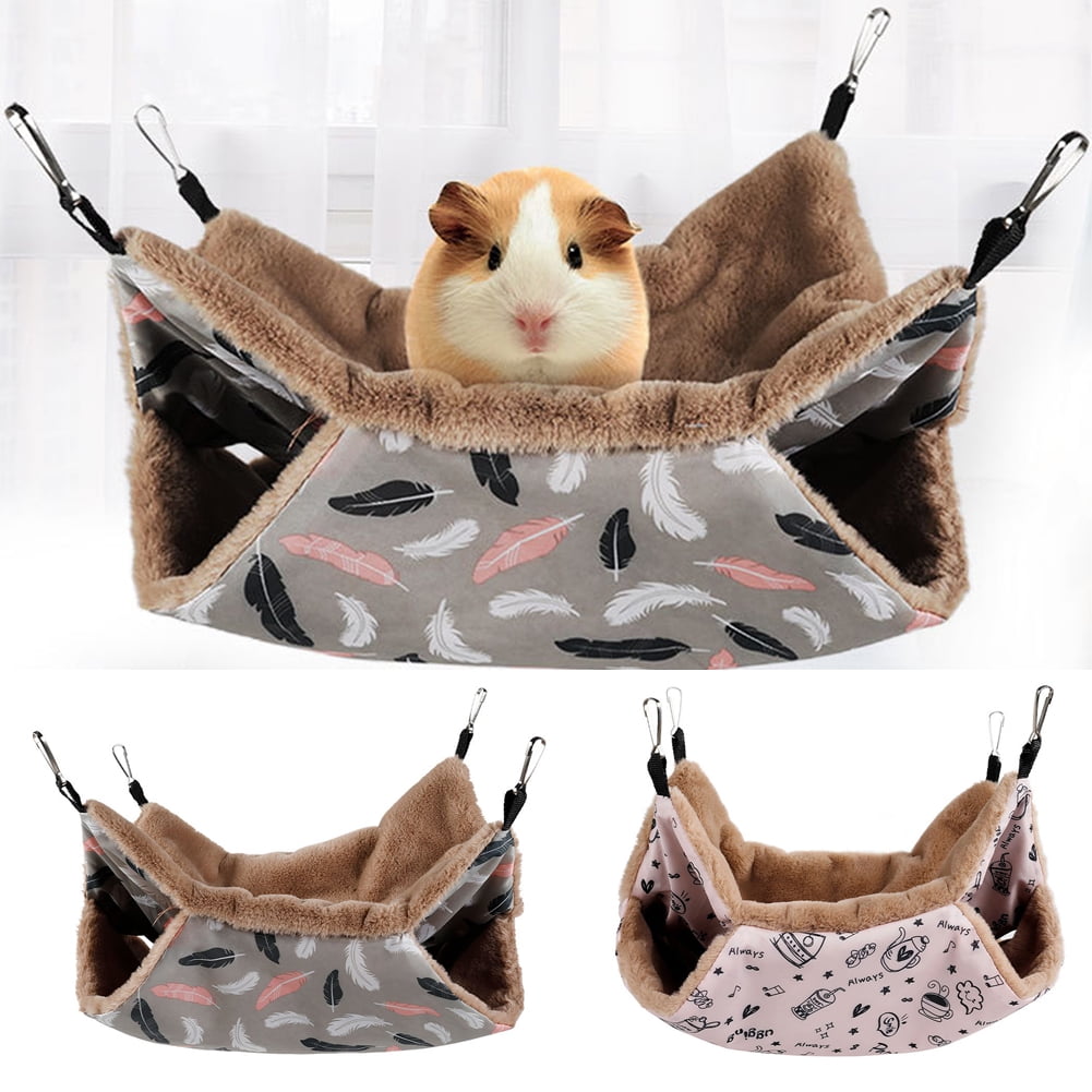 Soft Hut Sleeping Hanging Hamster Bed Cage Rope Pet Swing Parrot Hammock FANQIE Rat Hammock 5Pcs Squirrel Winter Bunk-Bed 