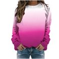 thumbnail image 2 of 2023 Chandail en Molleton de Mode pour Femmes 50 % de Rabais Liquidation Femmes Manches Longues Décontracté Dégradé Jour Imprimé Col Rond Chandail en Molleton Col Rond chandail Tunique Hauts, 2 of 5