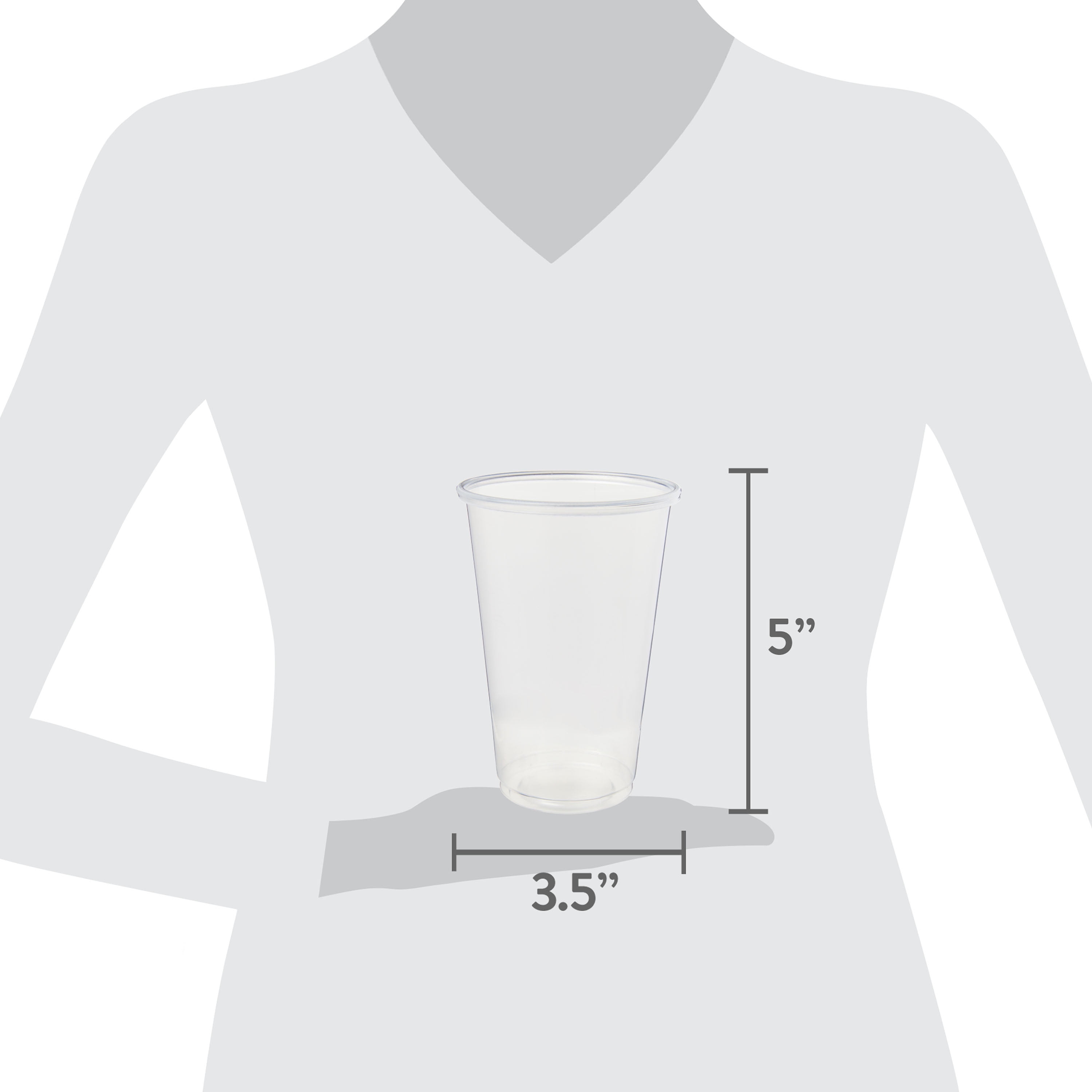 (4 pack) Great Value Disposable Plastic Cups, Clear, 16 oz, 100 Count