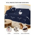 thumbnail image 4 of Navy Blue Modern Couch Cover for 2 Cushion Couch, Farmhouse Rabbit Abstract Art Washable Love Seat Sofa Covers Slipcover, Throw Sofa Covers for Pets, Furniture Protector 71"x102", 4 of 9
