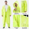 thumbnail image 2 of Poncho impermeable para adultos, impermeable, largo, reutilizable, con cinta reflectante, ligero, transpirable, con capucha ajustable, para adultos, mujeres y hombres, 2 of 4
