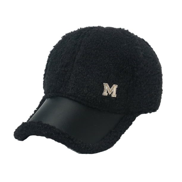Gorro de invierno con agujero para cola de caballo para mujeres y hombres, para viajes al aire libre, de piel sintética, con retazos de lana de cordero, gorra de béisbol