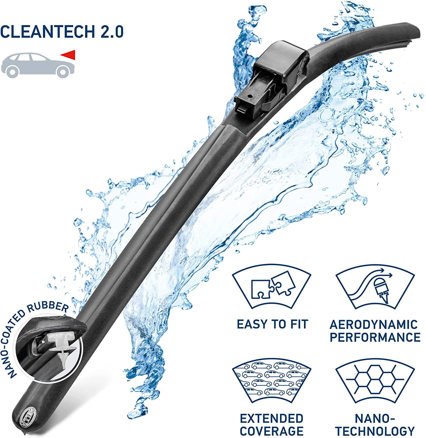 Hella OE Quality 32 Inch All Seasons Nano-Coated Cleantech Wiper Blade (Single Blade) fit select Peugeot / 358054321