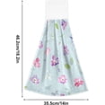 thumbnail image 3 of SKYSONIC Hanging Kitchen Towel 12 x 17 Inch Fuchsia Flower Towel Set 2 Pieces of Dry Towels, 3 of 7