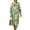 Green and Beige - Monstera, variant on DISNIMO Womens Linen Style Dresses Floral Printed 3/4 Sleeve Maxi Dress Casual V Neck Midi Dresses Loose Fit Dress, S