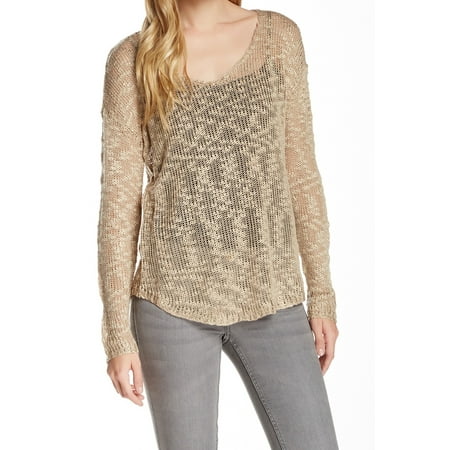 RDI NEW Metallic Gold V-Neck Pullover Women's Size Large L Knit Top ...