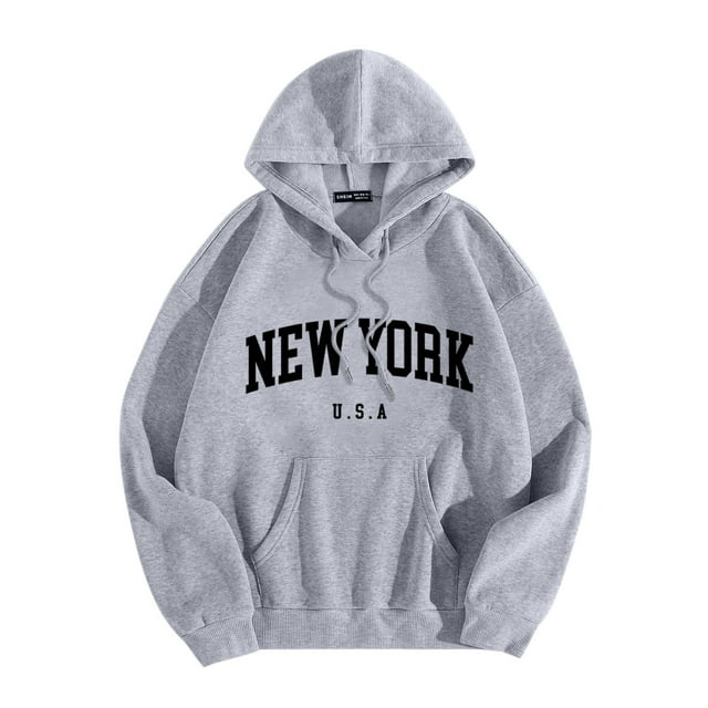 EHQJNJ Sweat à Capuche pour Hommes et Femmes, Imprimé Graphique Lettre, Col à Capuche, Manches Longues, Patchwork