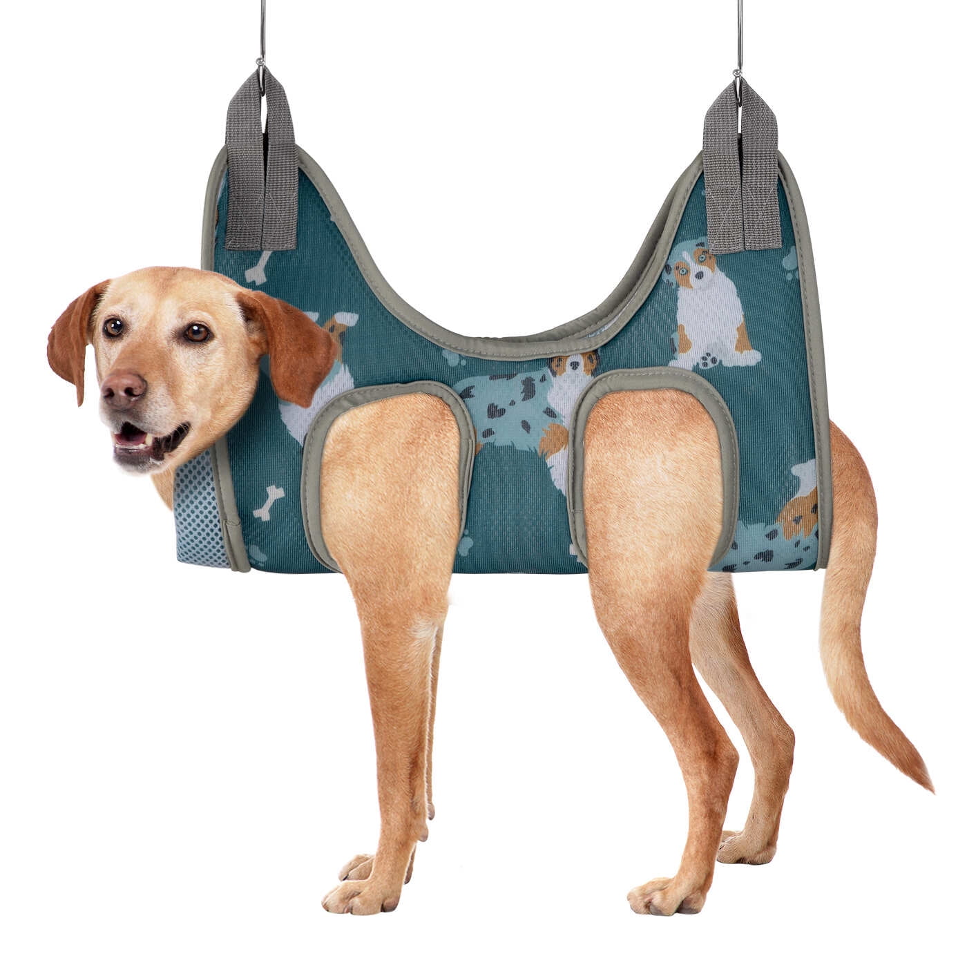 Dog Grooming Hammock Harness for Cats & Dogs with 1 pair Hanger- Helper for Pet Nail Trimming,L
