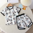 thumbnail image 2 of Yammkia Baby Girl Summer Short Set Toddler Baby Girl Summer Clothes Ribbed Knit Cotton Cute Summer Outfits Short Sleeves 2 Pieces Shorts Set for 6-12 Months,Black, 2 of 4