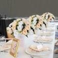 thumbnail image 3 of BLOSMON Home Decor 13.7" Artificial Silk Champagne and White Rose Wedding Bouquet, 3 of 7