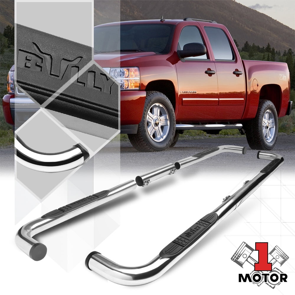 FOR 99-11 CHEVY//RAM//GMC EXTENDED//CREW LEFT+RIGHT BLACK 3/"NERF RUNNING STEP BAR