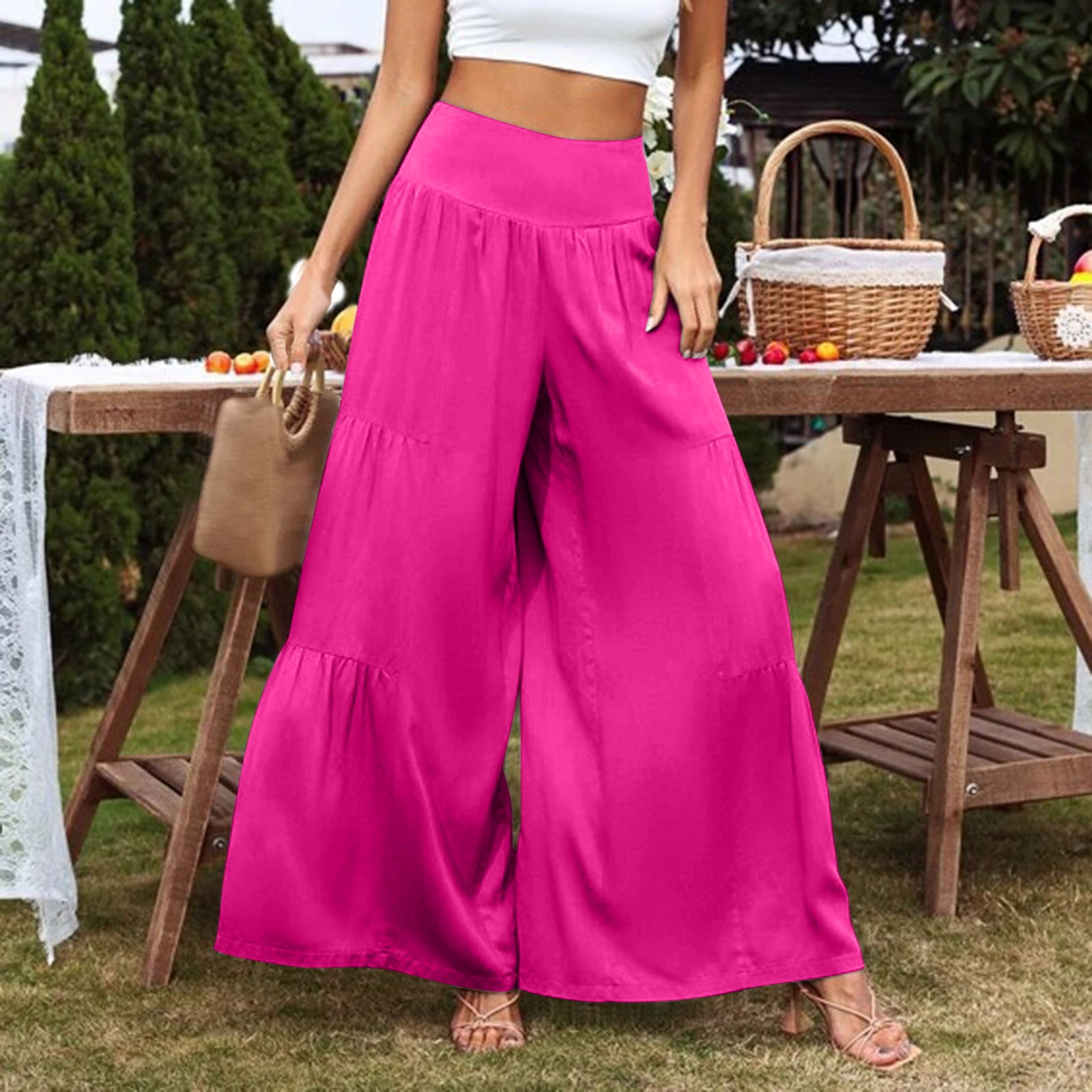 SweatyRocks Women's High Waist Zip Up Pleated Pants Straight