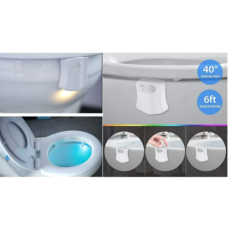 VINTAR 2 Pack 16 Color Toliet Night Light Motion Sensor LED Multi-Color Toilet  Light Toilet Motion Activated, 5-Stage Dimmer, Light Detection, Cool Fun  Gadgets for Stocking Stuffers 