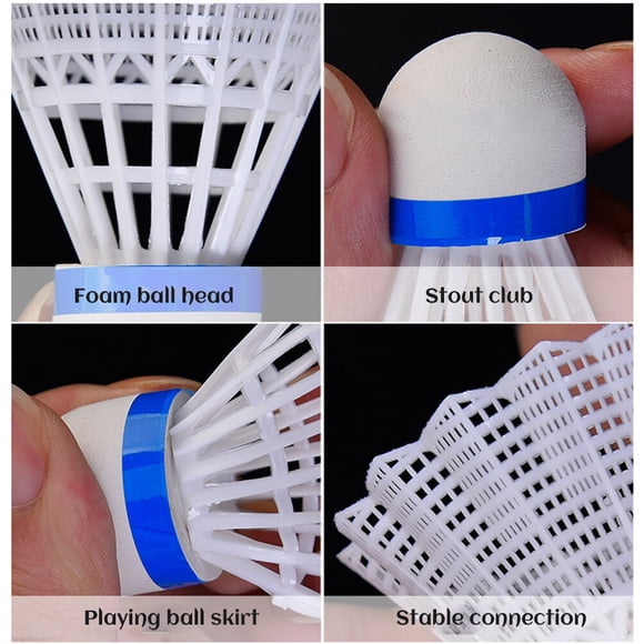 12 Pcs Volants en Nylon Haute Vitesse Balles de Badminton avec Grande Stabilité et Durabilité pour Entraînement Intérieur Extérieur