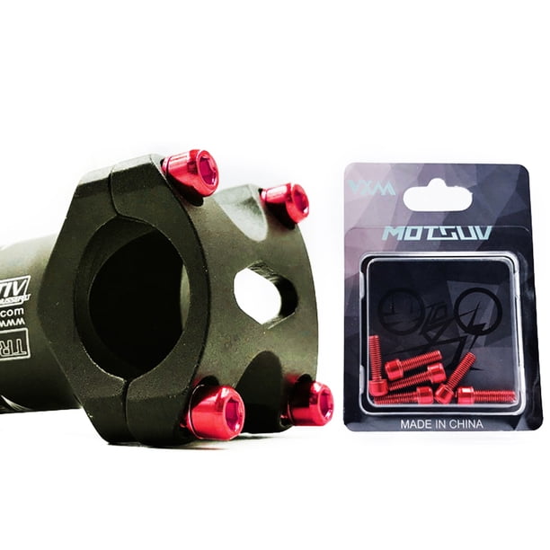 Pernos de vástago MTB M5x18mm Tornillos de vástago de cabeza hexagonal Allen chapados en titanio con arandela