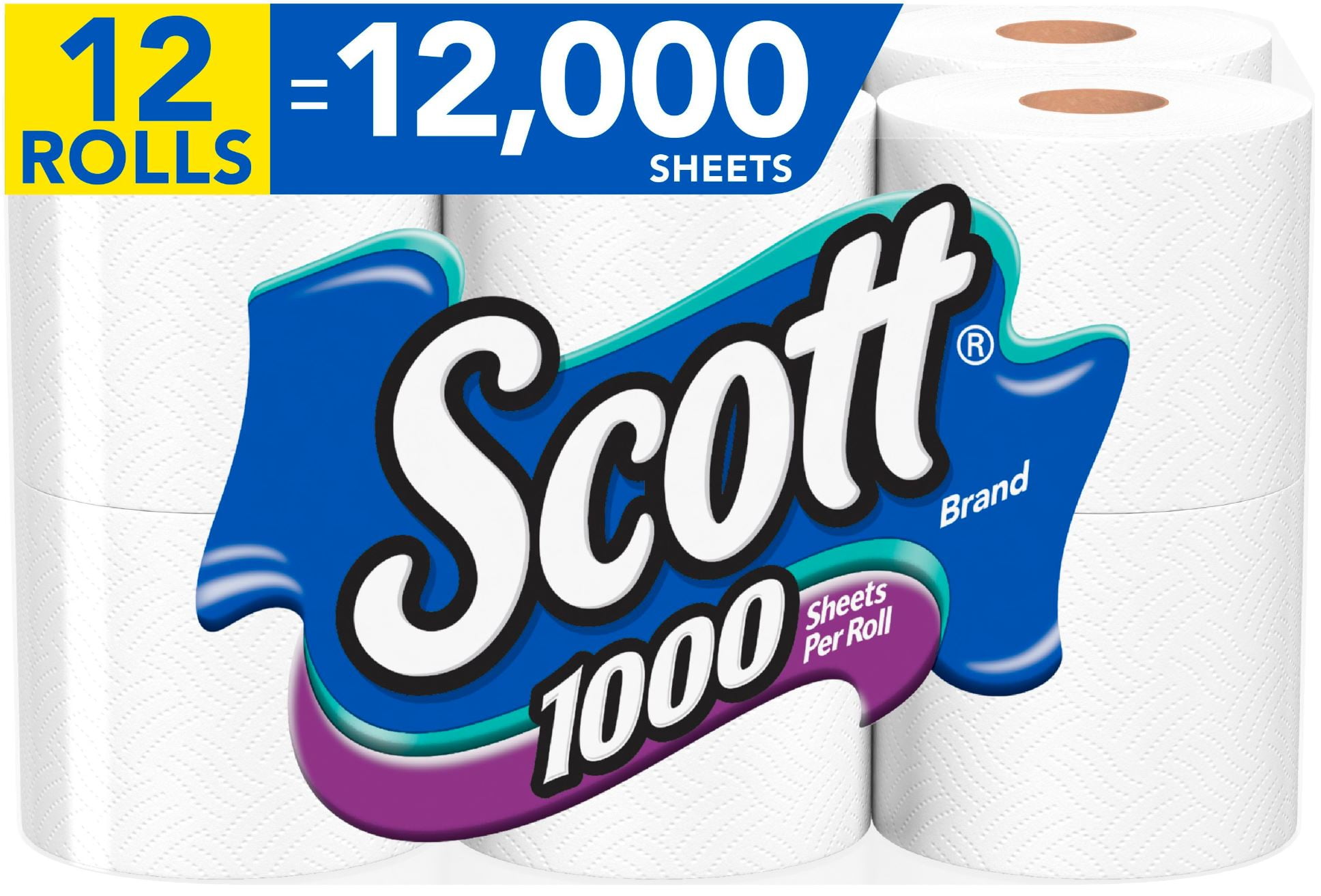Scott 1000 Toilet Paper, 12 Rolls, 12,000 Sheets