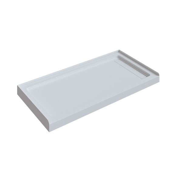 A&E Bath and Shower Velisse 32X60 Shower Base In White Textured Finish With Right Side Drain