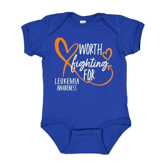Inktastic Worth Fighting for Leukemia Awareness Orange Heart Boys or Girls Baby Bodysuit