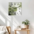 thumbnail image 3 of Sage Green Ombre Wooden Wall Clock Silent Non Ticking, Vintage Shabby Abstract Plaid Art Square Wall Clocks Battery Operated, Decor Clock for Home Office, Living Room, Kitchen, 12 Inch, 3 of 9